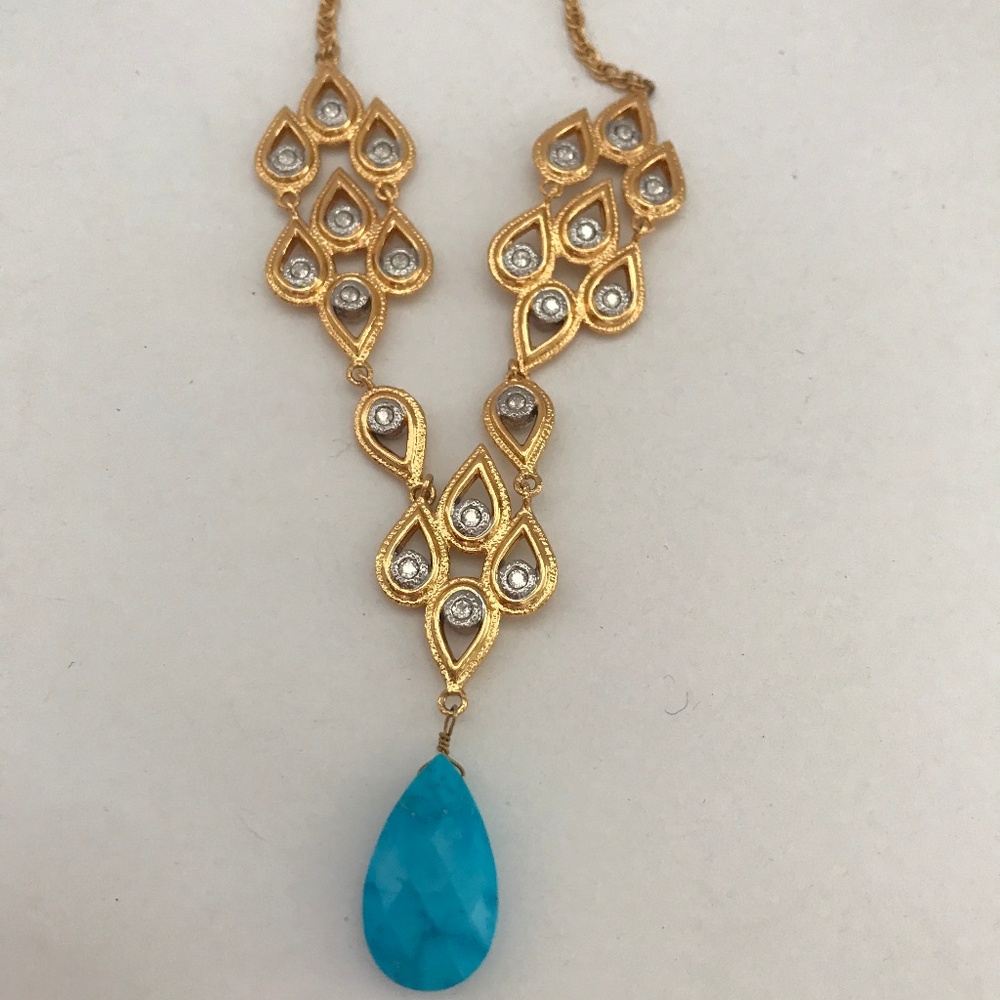 ALEXIS BITTAR GOLD TONE CHAIN SWAROVSKI CRYSTALS